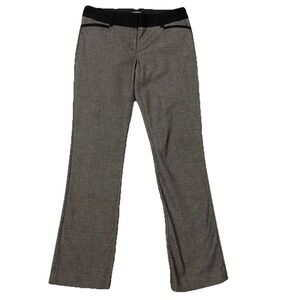 Express Columnist Straight Leg Dress Pants Womens 6R Gray Tuxedo Black Trim